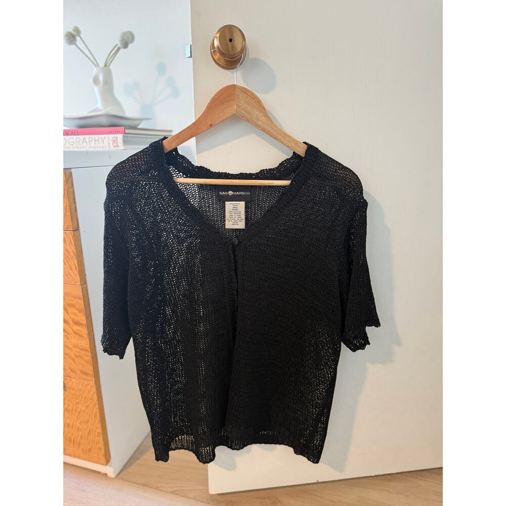 Sheer Black Mesh Top Lightweight Beach Cover Up Y2K Layering Swimsuit Top ✨